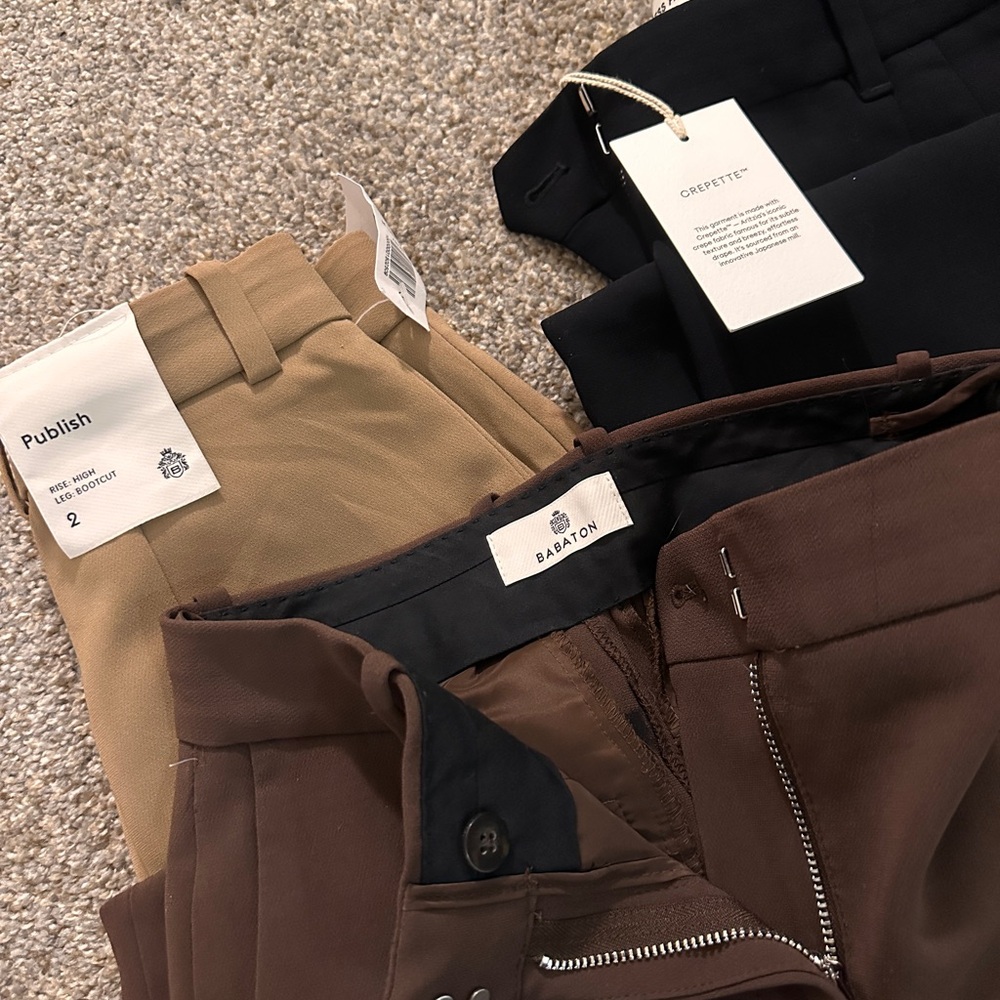 3 pairs of Aritzia Babaton pants